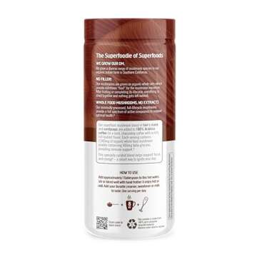 OM MUSHROOM SUPERFOOD Coffee Blend Mushroom Powder, 6.24 Ounce Canister, 30 Servings, Organic Arabic...