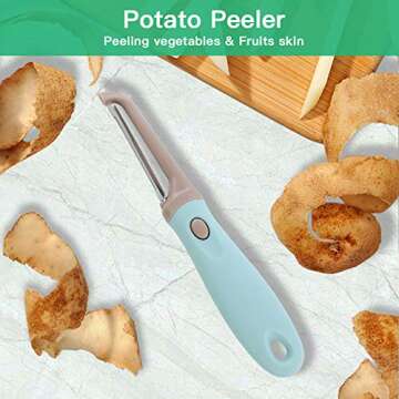 Vegetable Peeler Set – 3 in 1 Stainless Steel Potato Peelers and Julienne Shredder– Best Veggie and Fruit Kitchen Peeler Tool