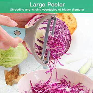 Vegetable Peeler Set – 3 in 1 Stainless Steel Potato Peelers and Julienne Shredder– Best Veggie and Fruit Kitchen Peeler Tool