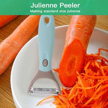 Vegetable Peeler Set – 3 in 1 Stainless Steel Potato Peelers and Julienne Shredder– Best Veggie and Fruit Kitchen Peeler Tool