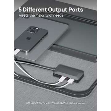 AFERIY Portable Solar Panel 200 Watt for Solar Generator with Kickstand, Foldable Mono Cell Solar Charger with USB DC Outputs for Phones Camera, IP65 Waterproof panneau Solaire for RV Outdoor Camping