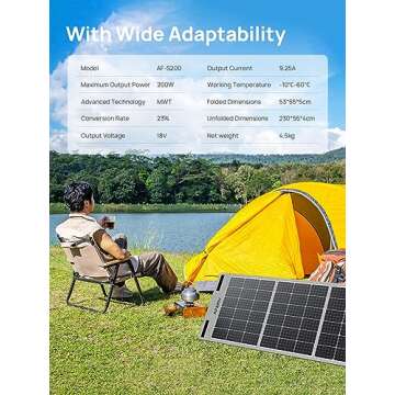 AFERIY Portable Solar Panel 200 Watt for Solar Generator with Kickstand, Foldable Mono Cell Solar Charger with USB DC Outputs for Phones Camera, IP65 Waterproof panneau Solaire for RV Outdoor Camping