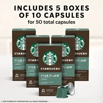 Starbucks by Nespresso Original Line, Pike Place, Medium Roast Coffee, 50-count Espresso Pods