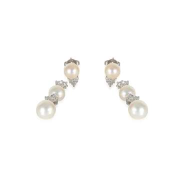 Tiffany & Co., Pre-Owned, Aria Earrings, 43mm , Platinum.