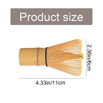 AOTISBAO 100 Prong Matcha Whisk Natural Bamboo Tea Powder Whisk Semi-handmade Chasen for Making and ...