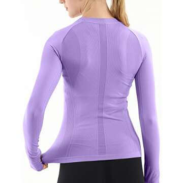 MathCat Seamless Workout Shirts for Women Long Sleeve Yoga Tops Sports Running Shirt Breathable Athletic Top Slim Fit
