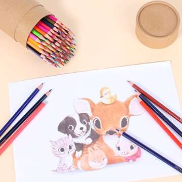 cyper top 80-color Colored Pencils for Adults Coloring Books, Soft Core Color Pencils Set for Adults, Kids Beginners, Artist, Professional Drawing Pencils Art Supplies for Blending, Sketching