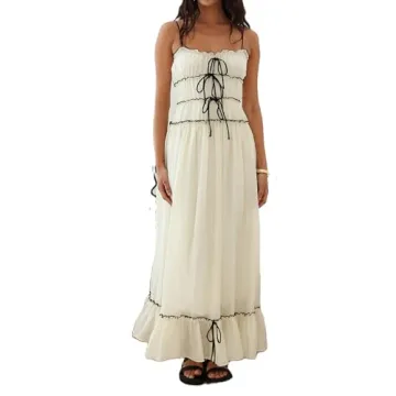 Elegant Women's Summer Spaghetti Strap Maxi Dress - Flowy A-Line Sundress for Stylish Comfort