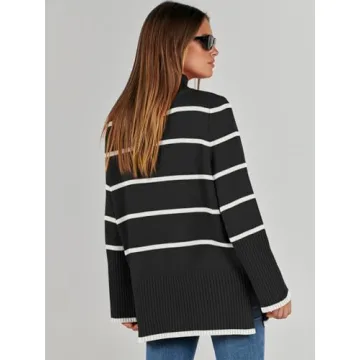 ANRABESS Women's Oversized Turtleneck Sweater for Fall