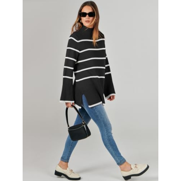 ANRABESS Women's Oversized Turtleneck Sweater for Fall
