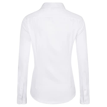 J.VER Women's Dress Shirt - Long Sleeve, Button Down, Wrinkle-Free Blouse for Office & Casual Wear
