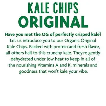 Rhythm Superfoods Kale Chips, Original, Organic and Non-GMO, 0.75 Oz (Pack of 8) Single Serves, Vegan/Gluten-Free Superfood Snacks