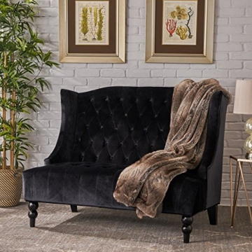 Christopher Knight Home Leora Velvet Wingback Loveseat