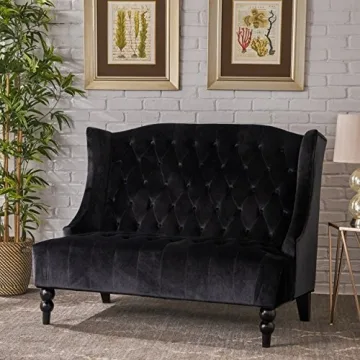 Christopher Knight Home Leora Velvet Wingback Loveseat