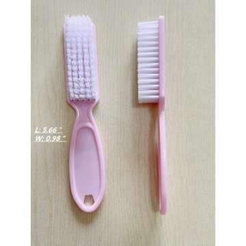 SQULIGT 6Pcs Nail Brush for Cleaning Fingernails, Handle Grip Cleaning Brush for Nail and Toenail, Nail Dust Brush Manicure Pedicure Tools Scrubbing Brush Women Men Home Salon(Pink)