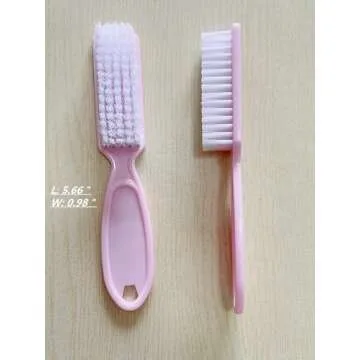 SQULIGT 6Pcs Nail Brush for Cleaning Fingernails, Handle Grip Cleaning Brush for Nail and Toenail, Nail Dust Brush Manicure Pedicure Tools Scrubbing Brush Women Men Home Salon(Pink)