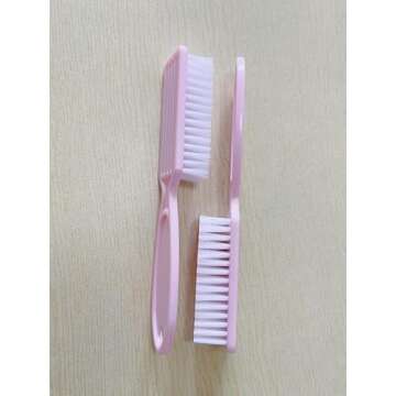 SQULIGT 6Pcs Nail Brush for Cleaning Fingernails, Handle Grip Cleaning Brush for Nail and Toenail, Nail Dust Brush Manicure Pedicure Tools Scrubbing Brush Women Men Home Salon(Pink)
