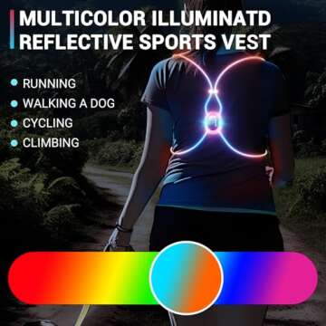 Running Lights For Runners, Reflective Running Vest, Reflective Running Gear Walking Vest For Women,...