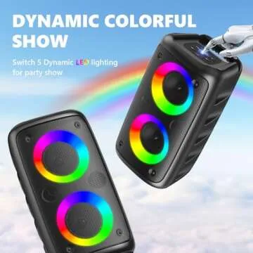 Karaoke Machine, Portable Bluetooth Speaker with 2 Wireless Karaoke Microphones, Karaoke Machine for Adults Kids with Upgraded Subwoofer, PA System, Support TWS/TF/USB/AUX for Home Party Outdoor