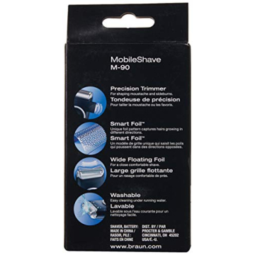 Braun M90 Mobile Electric Shaver for Men With Trimmer