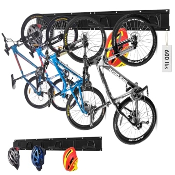 HORUSDY Bike Storage Rack for 6 Bikes and Helmets Hooks