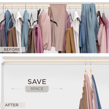 Premium Beechwood Pants Hangers Space-Saving Closet Organizer