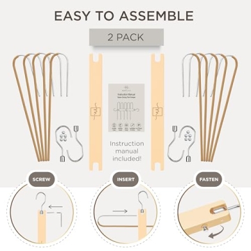 Premium Beechwood Pants Hangers Space-Saving Closet Organizer