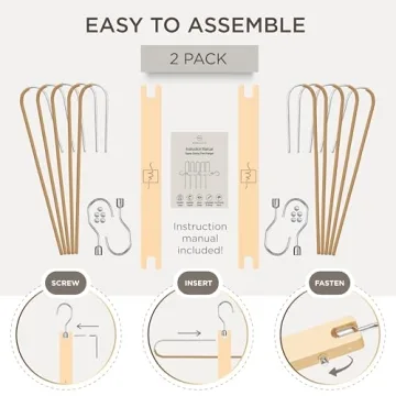 Premium Beechwood Pants Hangers Space-Saving Closet Organizer