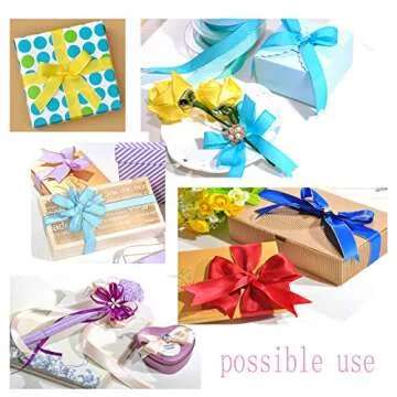 Kailin Satin Ribbon Set 50 Yards 25 Colors for Crafting