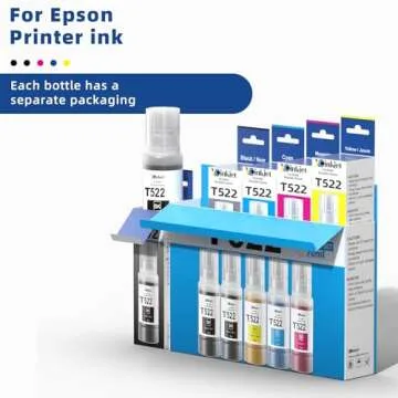 Xcinkjet 522 Ink Refill Bottles for Ecotank ET-2800 ET-2720 ET-2803 ET-4800 ET-2760 ET-2800 ET-4700 T522 Eco Tank Printer (2BK C M Y)