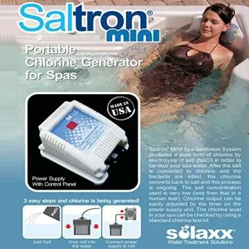 Saltron Mini Salt System Drop-In Saltwater Chlorine Generator for Hot Tubs & Swim Spas - up to 2000 Gallons
