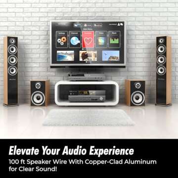 InstallGear 14 Gauge Speaker Wire 100 ft Cable, 14 AWG Speaker Wire Cable, True Spec Soft Touch Cabl...
