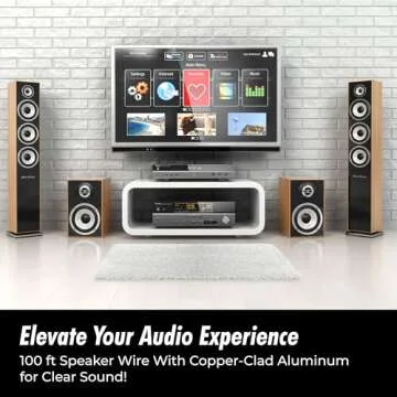 InstallGear 14 Gauge Speaker Wire 100 ft Cable, 14 AWG Speaker Wire Cable, True Spec Soft Touch Cabl...