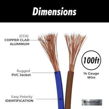 InstallGear 14 Gauge Speaker Wire 100 ft Cable, 14 AWG Speaker Wire Cable, True Spec Soft Touch Cables | Great use for Car Audio Speaker Wire, Stereos, Home Theater Speakers, Surround Sound