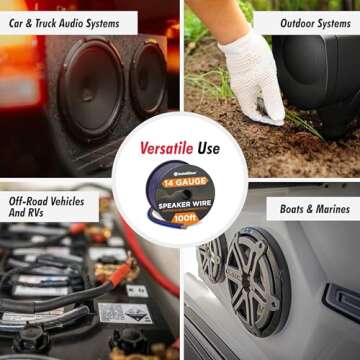 InstallGear 14 Gauge Speaker Wire 100 ft Cable, 14 AWG Speaker Wire Cable, True Spec Soft Touch Cables | Great use for Car Audio Speaker Wire, Stereos, Home Theater Speakers, Surround Sound