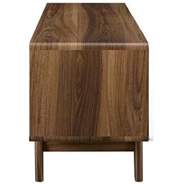 Modway Tread Mid-Century Modern 47 Inch TV Stand in Walnut White