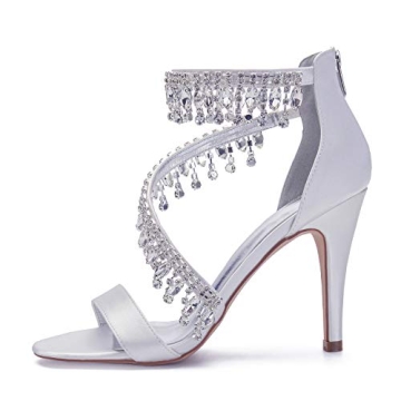 IN4 High Heel Sandals for Bride with Crystal Details