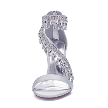 IN4 High Heel Sandals for Bride with Crystal Details
