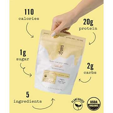 22 Days Nutrition Organic Protein Powder, Vanilla, 15 Serving | Delicious, Gluten Free, Vegan, Pea, ...