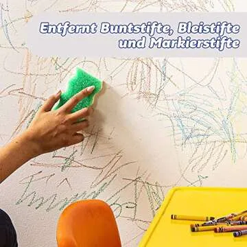 Scrub Daddy Eraser Daddy 10x, Magic Eraser Sponge for Painted Walls, Skirting Board Cleaner, Melamine Sponges, Dual-Sided Scrubber Pads, All Purpose Cleaning Sponges, Magical Mark Remover, 2 Pack