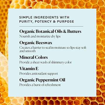 Sky Organics Tinted Lip Balms with Beeswax and a Rich Nourishing Blend of Plant Oils, Moisturizing Lip Balm to Lock In Moisture and Add A Sheer Wash Of Color & Shine , Four Assorted Flavors, 4pk.