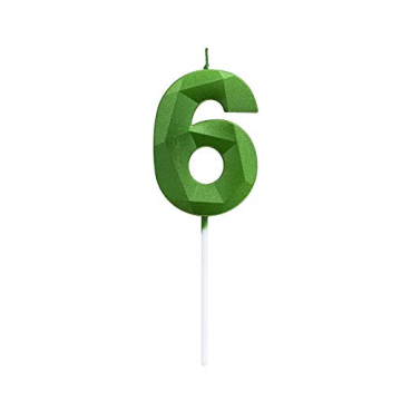Green Happy Birthday Cake Candles,Wedding Cake Number Candles,3D Design Cake Topper Decoration for P...