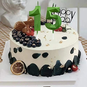 Green Happy Birthday Cake Candles for All Occasions