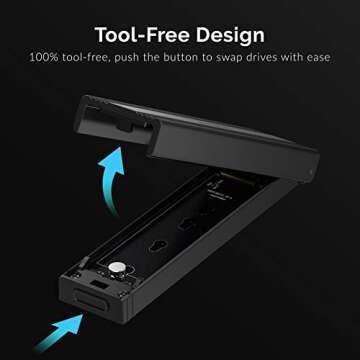 Sabrent USB 3.2 Type-C Tool-Free M.2 PCIe NVMe & SATA SSD Enclosure (EC-SNVE)