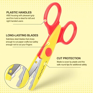 UCEC Craft Scissors Decorative Edge 6 Pack for Kids and Adults