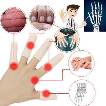 Gel Finger Cots, Finger Protector Support(14 PCS) NEW MATERIAL Finger Sleeves Great for Trigger Fing...