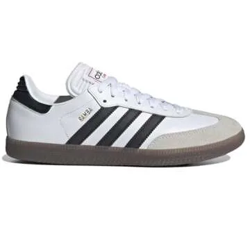 adidas Unisex Samba Indoor Sneaker, White/Black/Vivid Red, 7.5 US Men