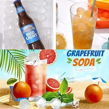 Round Ice Cube Trays for Freezer,Circle / Sphere Mold Making 66 x 1.2in Big Ice Balls Maker for Cocktail Whiskey,Storage Meat fish (Blue)