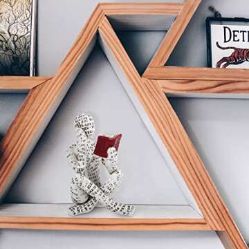 puthiac Modern Bookshelf Decor - Reading Women Figurine Sculpture Thinker Statue - Modern Abstract H...