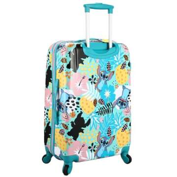 Bioworld Lilo & Stitch Tropical All-Over Print 20" Blue Carry-On Rolling Luggage